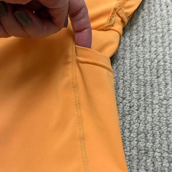 Gold Hinge Sunrise Orange Pleated Tennis Skirt, Size Small - Picture 7 of 12